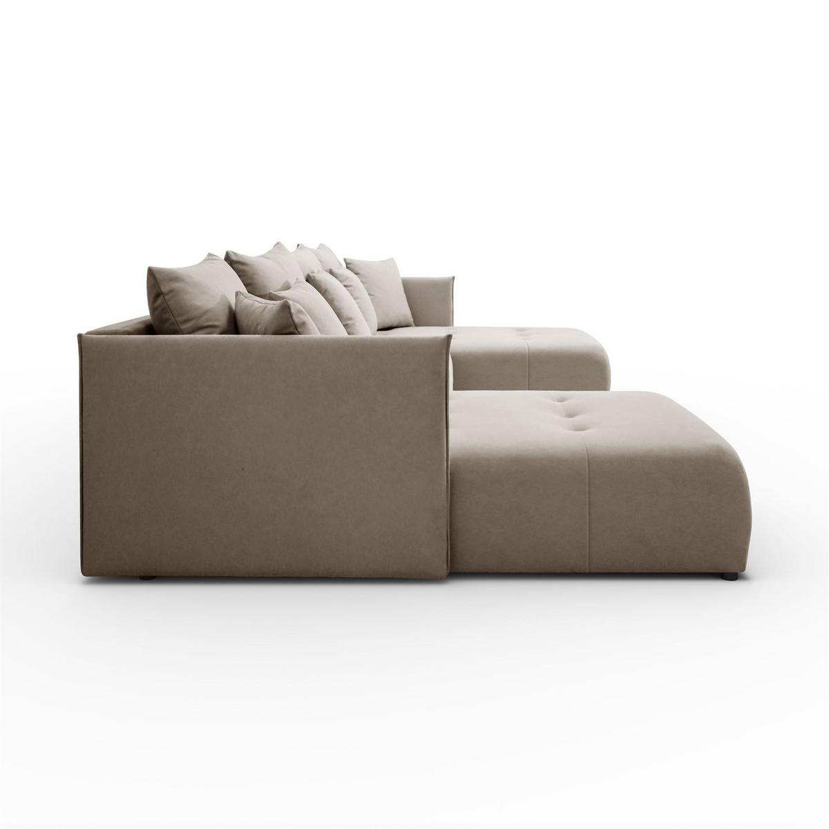 WOHNLANDSCHAFT APOLLO U mit Schlaffunktion und Bettzeugkasten - Beige, Textil (348/93/188cm) - Lookway