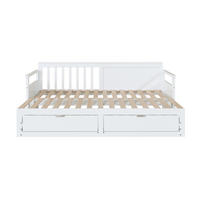 TAGESBETT 90/180/190 cm Weiß mit Schubladen und Ausziehbett - Weiß, Holz (180/190cm) - OKWISH