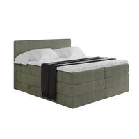 BOXSPRINGBETT mit Matratze H3|H4 und Lattenrost - TOLO KING 140x200 Cord - Olive - Olivgrün, Holzwerkstoff (140/200cm) - ALTDECOR