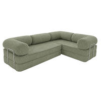 ECKSOFA Cord 300 x 200 cm Olivgrün mit Schlaffunktion - Olivgrün, Textil (300/200cm) - SURB