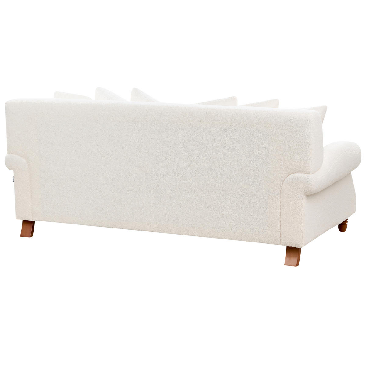 2-SITZER-SOFA Bouclé cremeweiß Eike - Dunkelbraun/Weiß, Textil (186/82/102cm) - Beliani