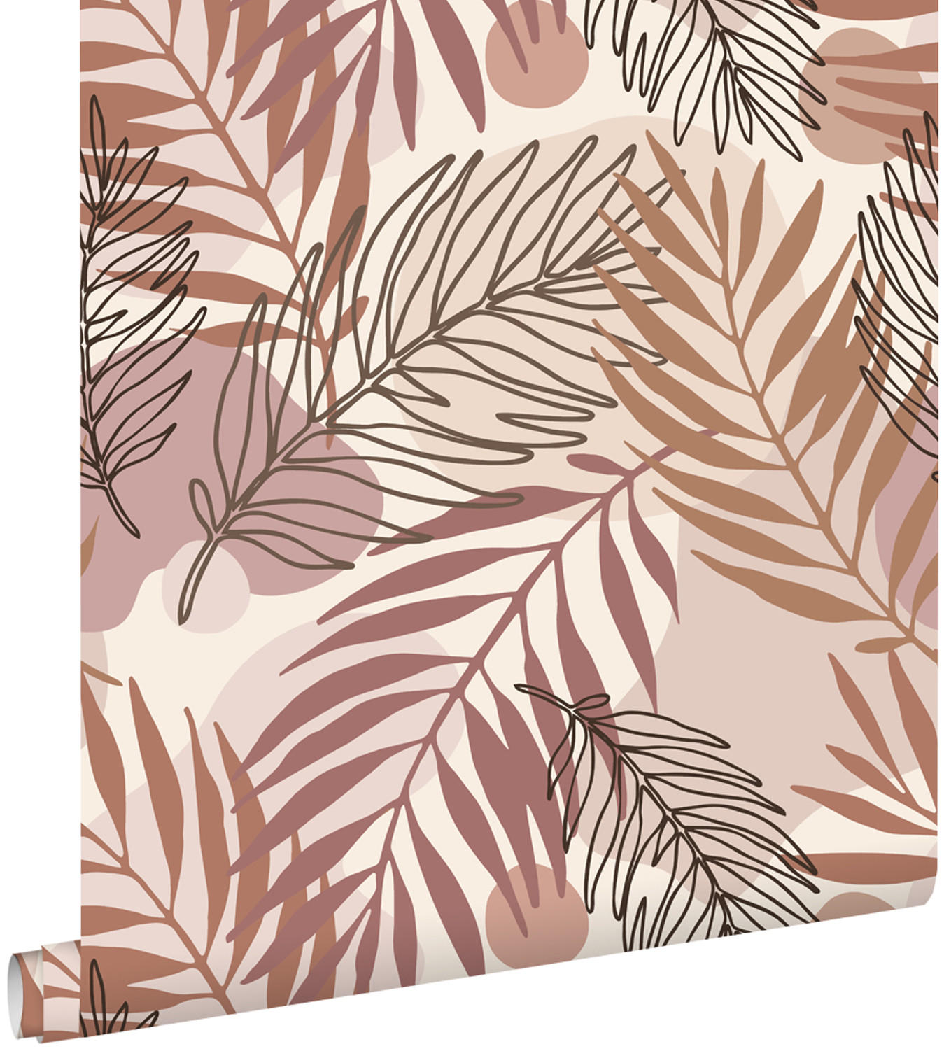 TAPETE Blätter 50 x 900 cm - Pink, Papier (50/900cm) - ESTAhome
