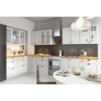 ECKKÜCHE 260 x 120 cm – Provence K3-G260 – in Weiß / Matt - Schwarz/Weiß, Holz/Metall (260/212/58cm) - ROYAL24_MARKT