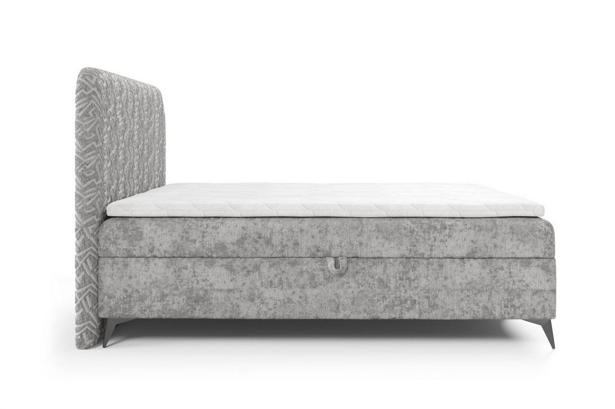 BOXBETT Triana In überlänge - Hellgrau, Holzwerkstoff/Textil (200/220cm) - Fun Möbel