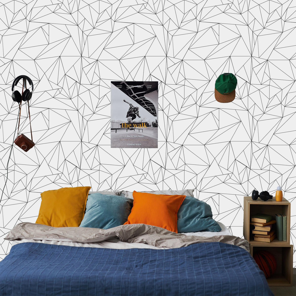 VLIESTAPETE Geometrische Linien – Schwarz, Weiß – 50x1000 cm - Schwarz/Weiß, Papier (50/1000cm) - Muralo