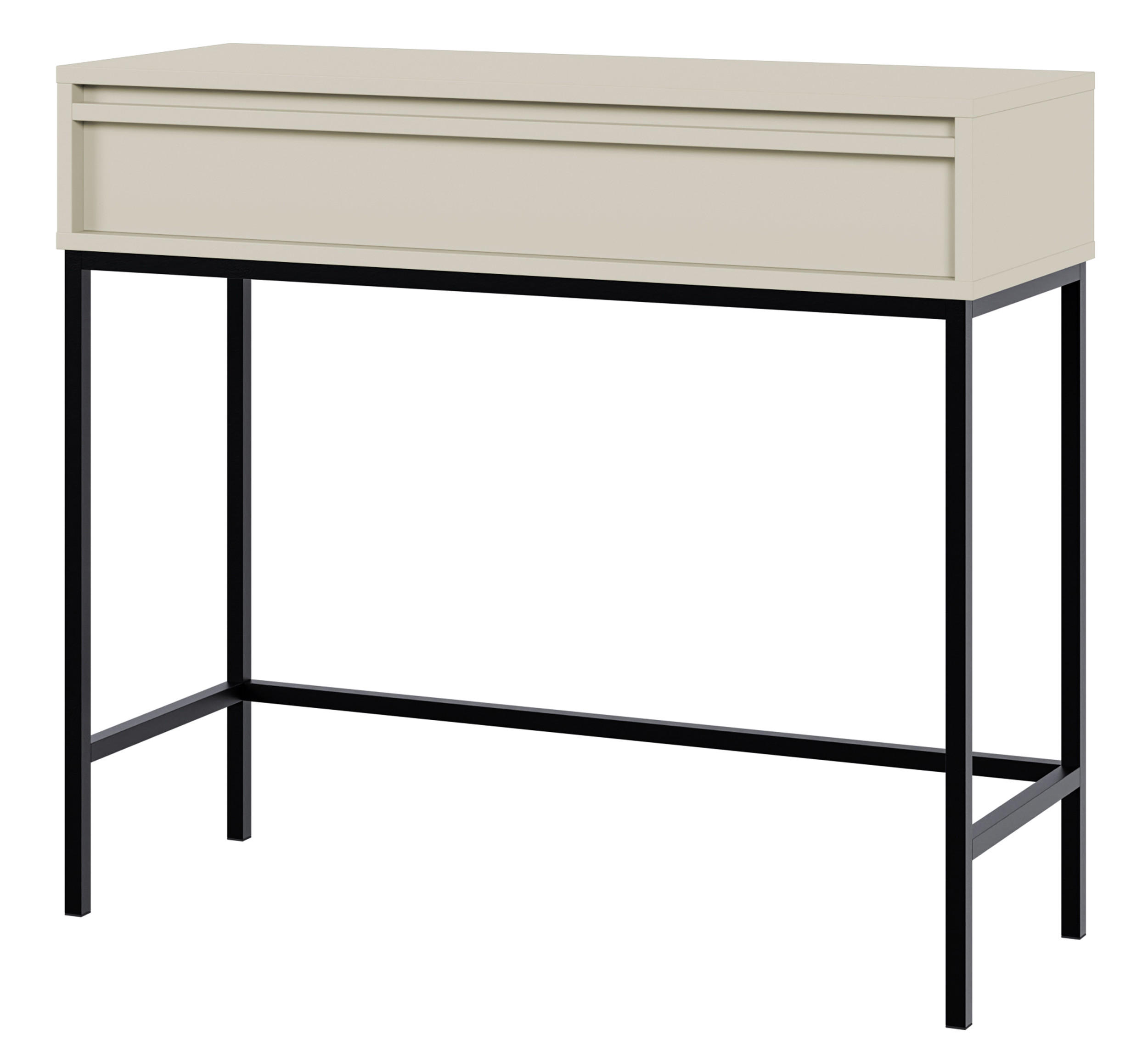 KONSOLENTISCH Evo Graubeige mit Metallgestell 90 cm - Greige/Schwarz, Holzwerkstoff/Metall (34/90/79cm) - Selsey
