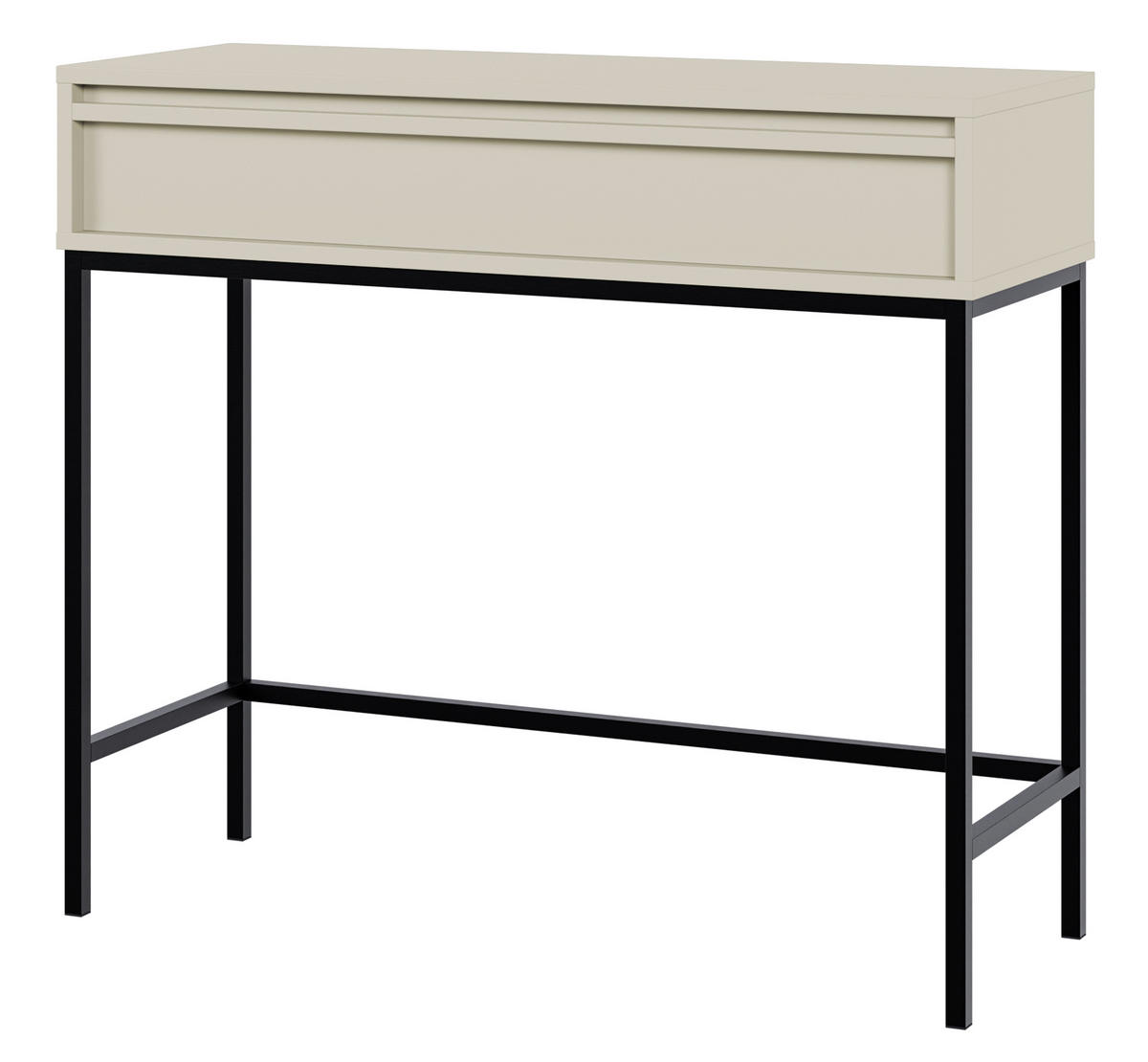 KONSOLENTISCH Evo Graubeige mit Metallgestell 90 cm - Greige/Schwarz, Holzwerkstoff/Metall (34/90/79cm) - Selsey