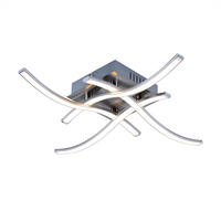 LED DECKENLEUCHTE Sinus Silber gebürstet - Silberfarben, Metall (48/48/10.5cm) - Esto