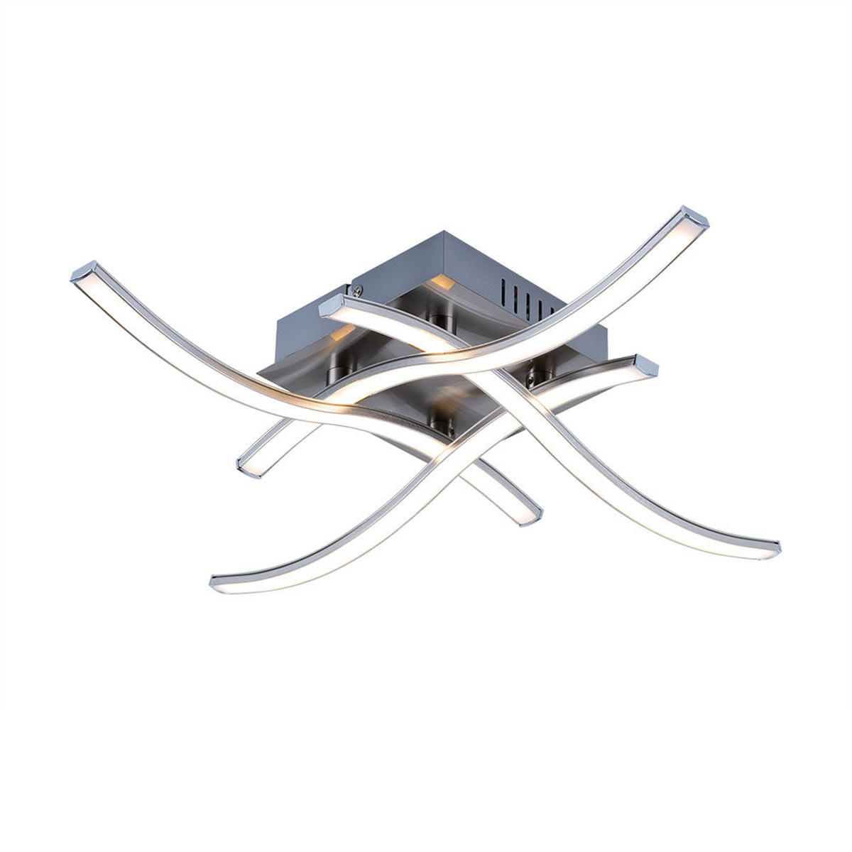 LED DECKENLEUCHTE Sinus Silber gebürstet - Silberfarben, Metall (48/48/10.5cm) - Esto