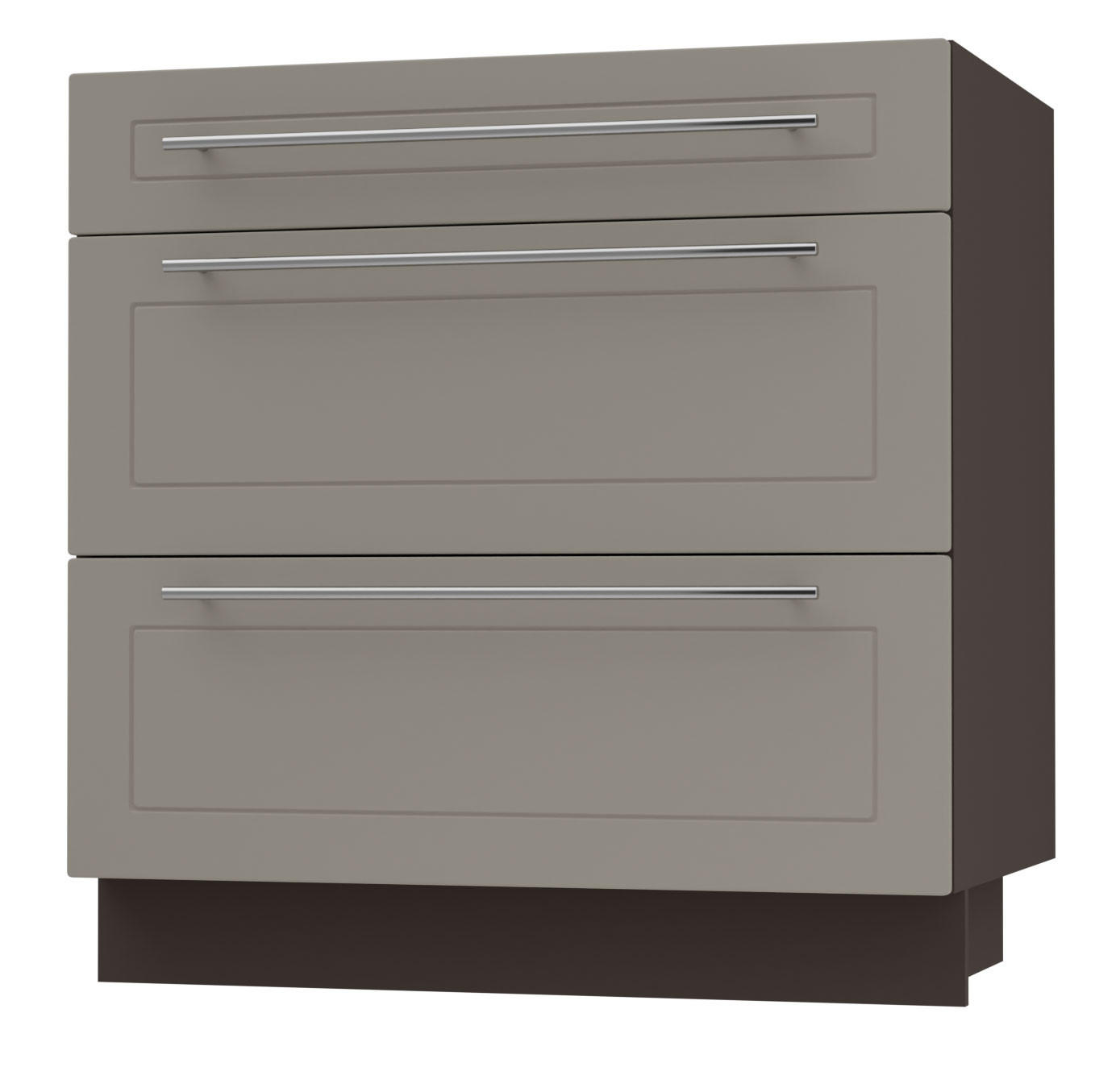 SCHUBLADENUNTERSCHRANK Kvantum D3M/80 80 / 50 / 82cm - Dunkelgrau/Beige, Holz/Holzwerkstoff (80/82/50cm) - Feldmann-Wohnen