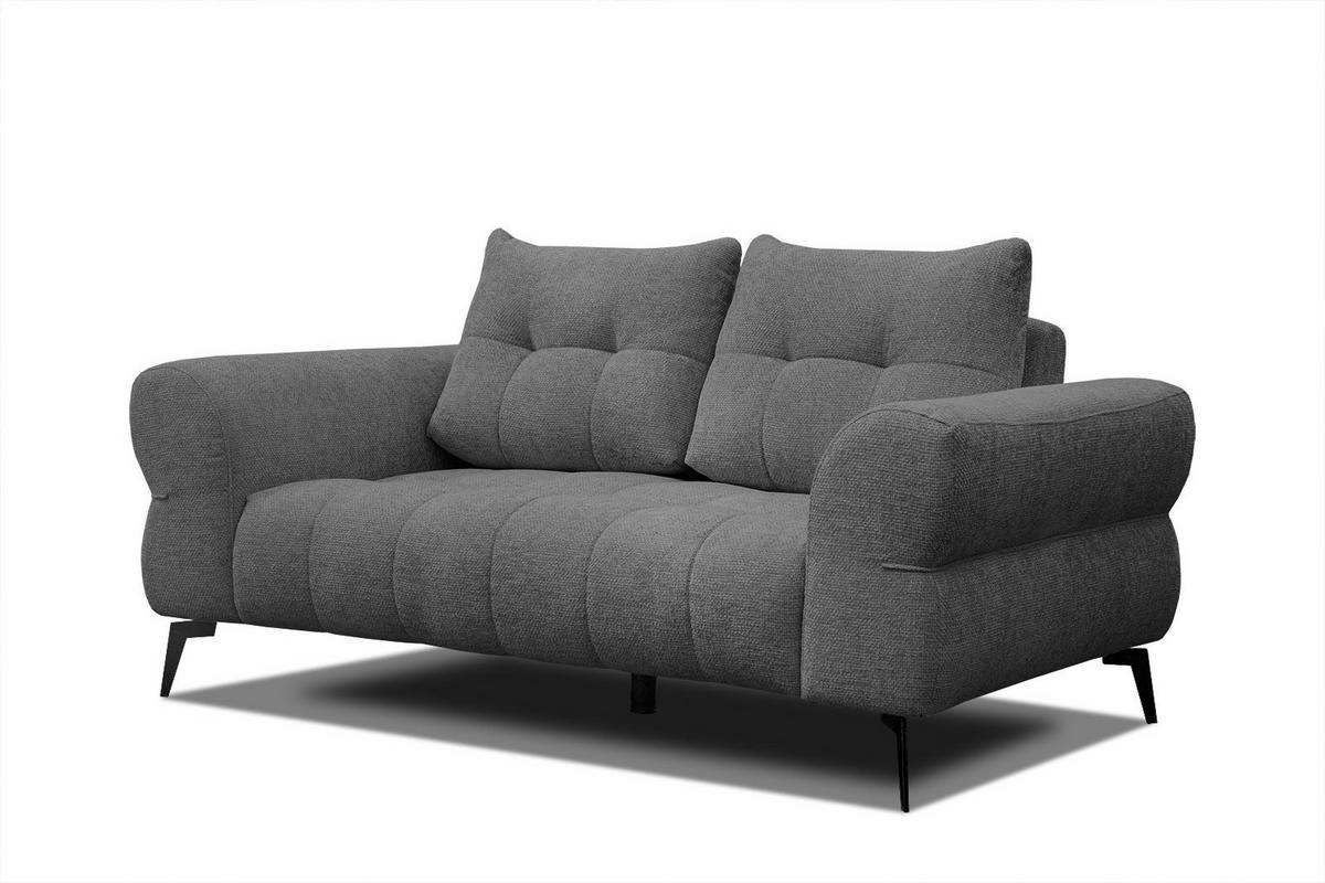 SOFA SALVINI 2-Sitzer, dunkelgrau - Dunkelgrau/Schwarz, Holzwerkstoff/Textil (176/88/99cm) - Courtois Laville