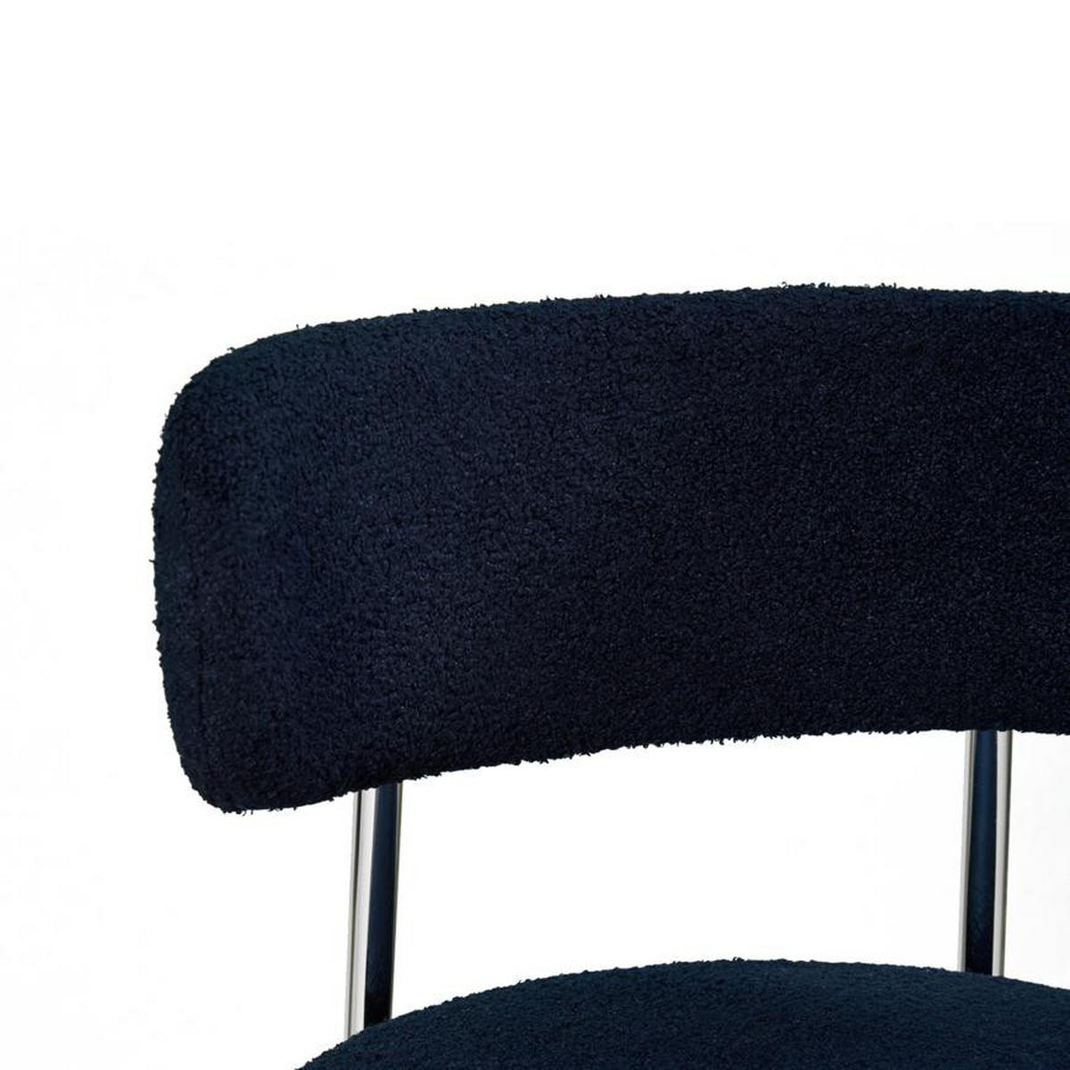 STÜLE 2er-Set Nova moderne aus Mitternachtsblau frottee - Chromfarben/Dunkelblau, Textil/Metall (52/79.5/51.5cm) - Sicaan