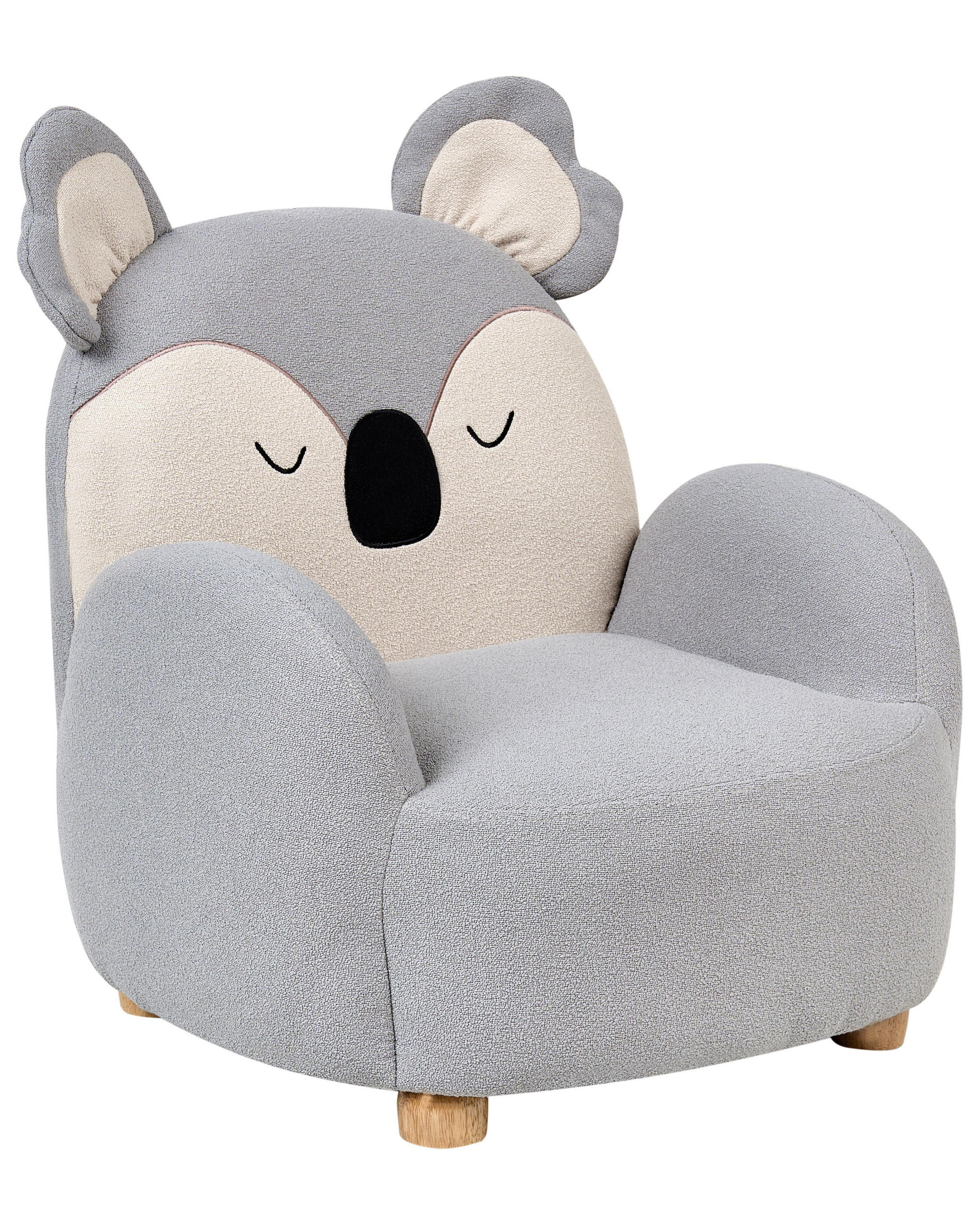 KINDERSESSEL Grau Hervik - Weiß/Braun, Textil (55/63/49cm) - Beliani