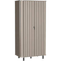 DREHTÜRENSCHRANK Nevada mit zwei Türen 98 cm Taupe - Taupe/Schwarz, Holzwerkstoff/Metall (98/200/55cm) - Beautysofa