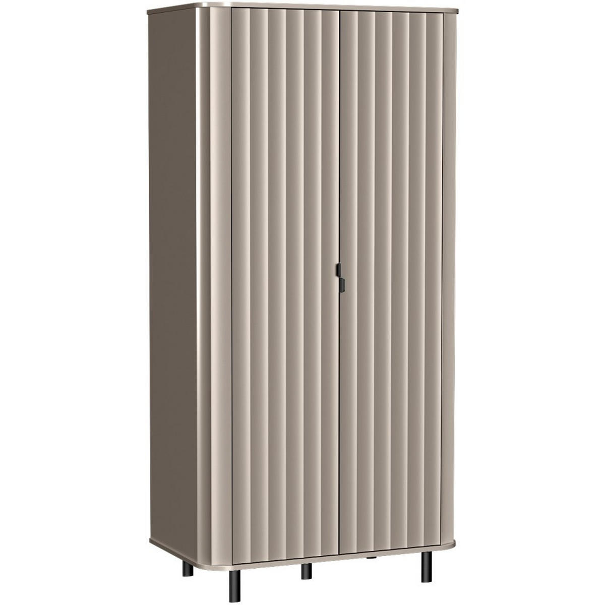 DREHTÜRENSCHRANK Nevada mit zwei Türen 98 cm Taupe - Taupe/Schwarz, Holzwerkstoff/Metall (98/200/55cm) - Beautysofa