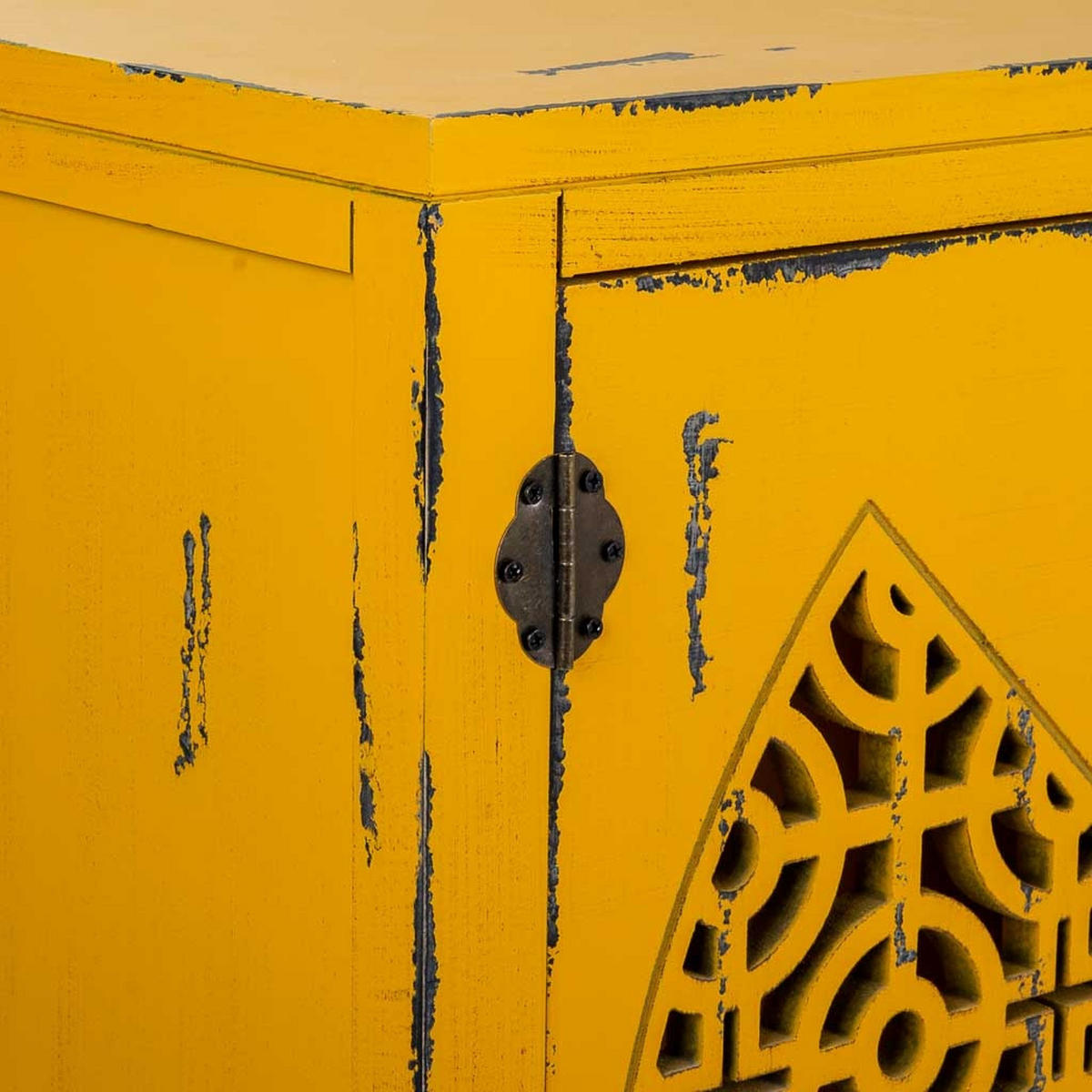 ANRICHTE aus Holz, Gelbem, 120x40x87 - Gelb, Holzwerkstoff (120/87/40cm) - Wanderlust