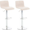 BARHOCKER 2er-Set BERLIN Creme Stoff - Creme, Textil/Metall (39/84/36cm) - DELUKE