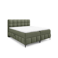 BOXBETT mit Stauraum und Topper 180x200 cm Grün - Grün, Textil (180/200cm) - Home Collective