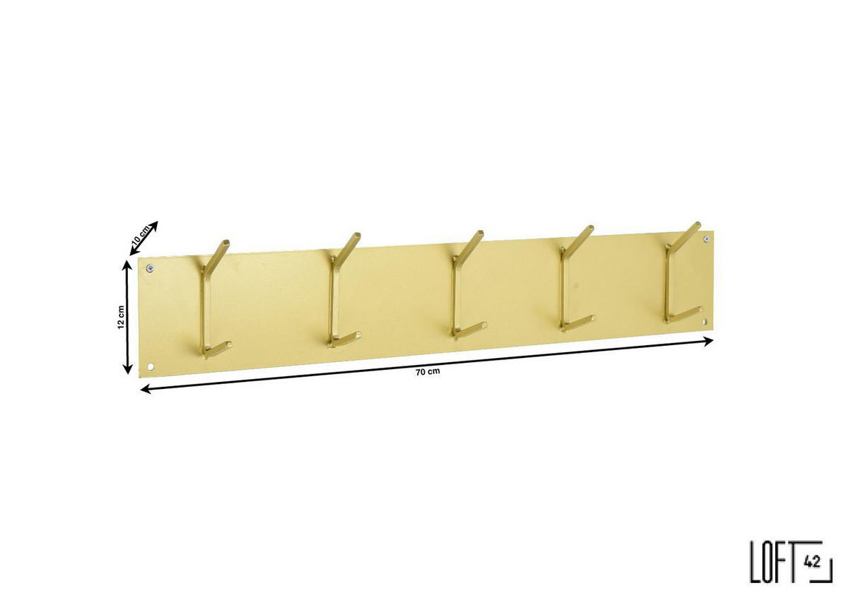 KLEIDERABLAGE Factory Gold - Goldfarben, Metall (70/12/10cm) - LOFT42