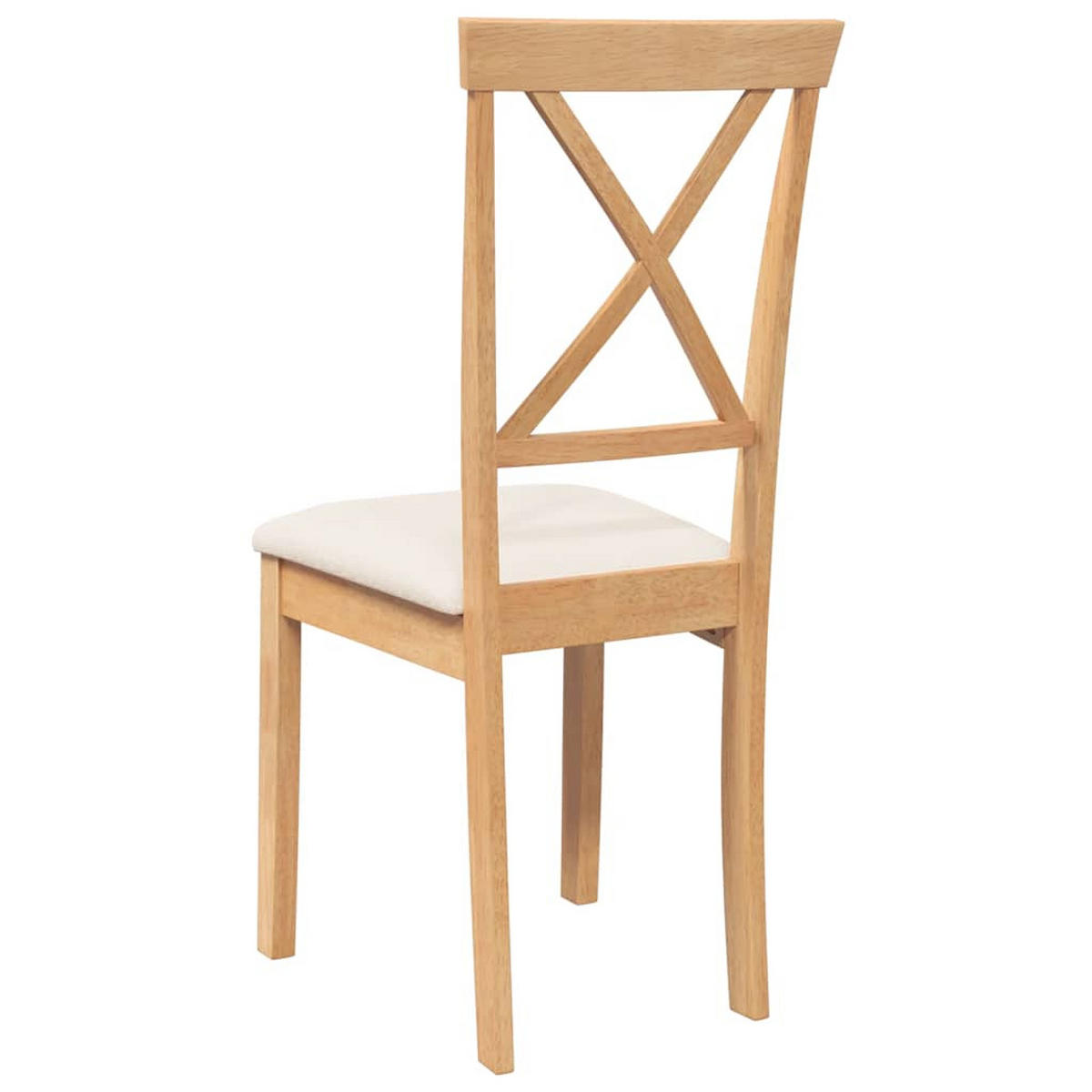 ESSZIMMERSTÜHLE mit Kissen 2 Stk. Massivholz Gummibaum 42.5*53.5*94cm - Braun/Weiß, Holz (42.5/94/53.5cm) - ZMH