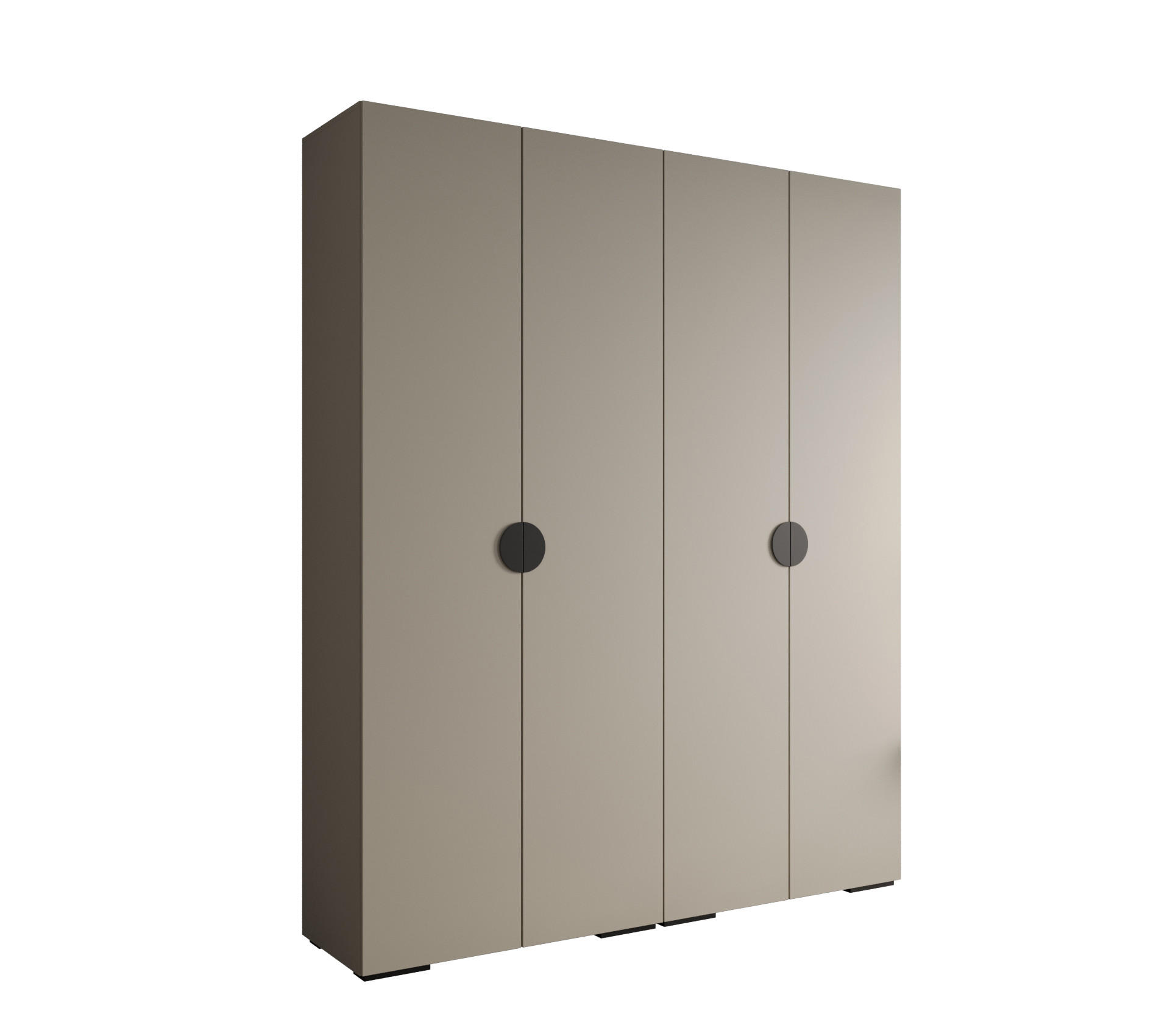 DREHTÜRENSCHRANK 236.7/200/47 4-türig - Kaschmir/Schwarz, Holz/Metall (200/236.7/47cm) - Abiks Möbel