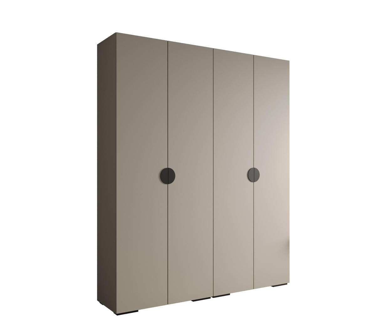 DREHTÜRENSCHRANK 236.7/200/47 4-türig - Kaschmir/Schwarz, Holz/Metall (200/236.7/47cm) - Abiks Möbel