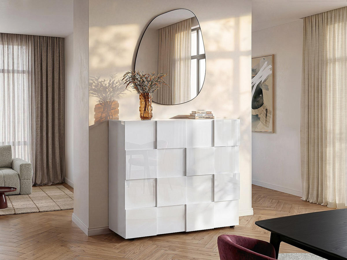 SIDEBOARD mit 2 Türen L121 cm - Dama - Weiß, Holz (121/111/42cm) - Vente-Unique