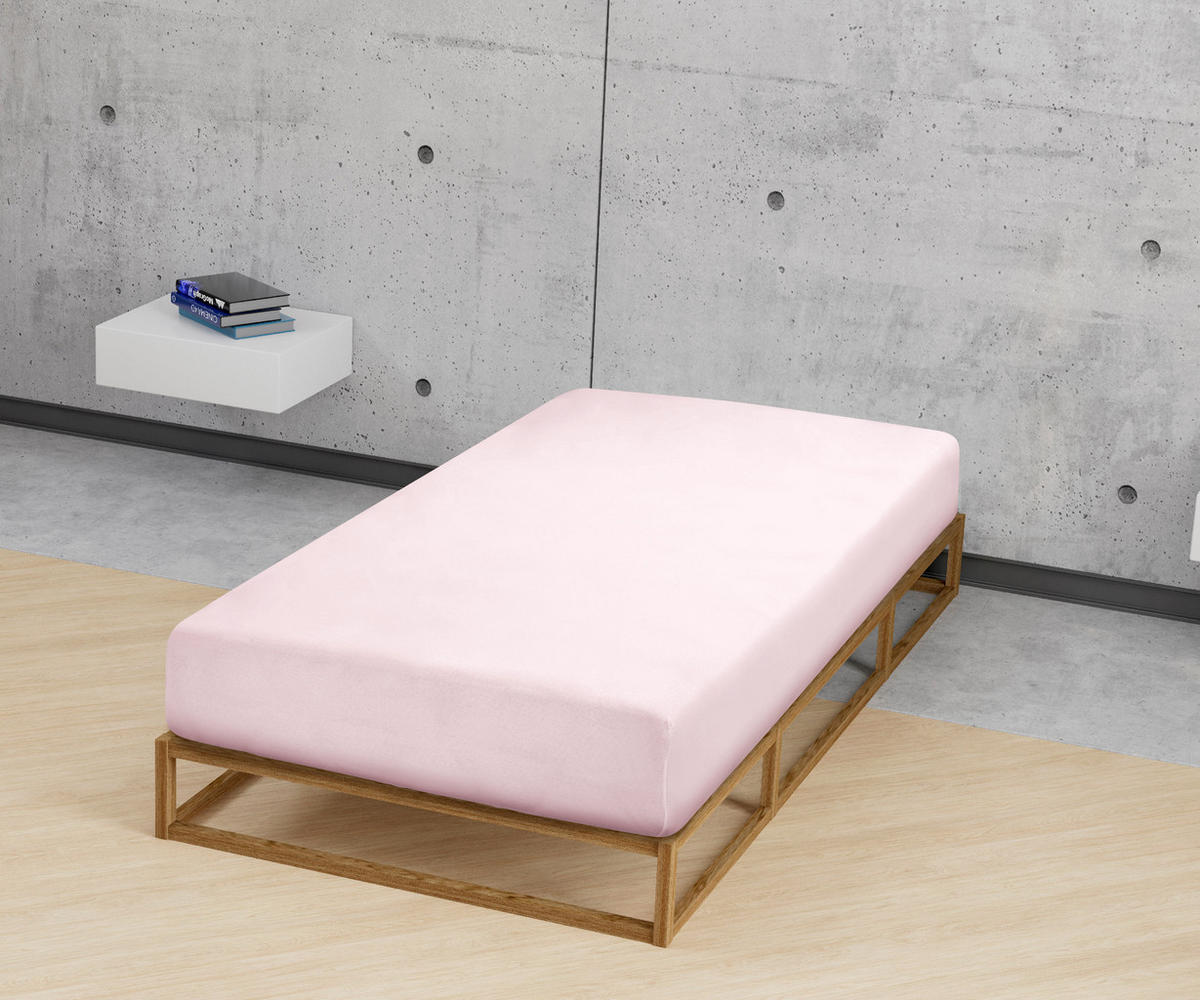 SPANNBETTTUCH Jersey rose, 140x200 cm - 160x220 cm - Rosa, Textil (160/220cm) - biberna