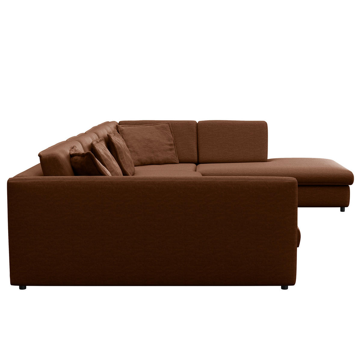 WOHNLANDSCHAFT - Schwarz/Braun, Kunststoff/Textil (431/84/272cm) - home24