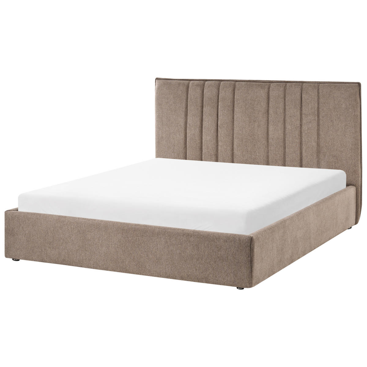 BETT mit Stauraum 140/200 cm Taupe Tarascon - Taupe, Textil (140/200cm) - Beliani