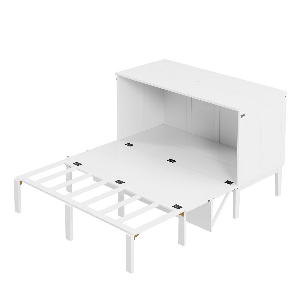 SCHRANKBETT 140/200 cm Weiß mit Lattenrost und platzsparendem Design - Weiß, Holz (140/200cm) - OKWISH