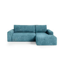 ECKSOFA mit Schlaffunktion Türkis - Blau, Textil (268/163cm) - Furnisell