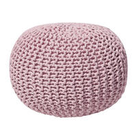 POUF Conrad 50/50/35 cm - Pink, Naturmaterialien/Textil (50/35/50cm) - Beliani