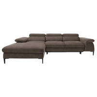 ECKSOFA L-Form 290 cm Amaro M mit Schlaffunktion, Links, Braun - Braun, Holz (288/182cm) - Emporius