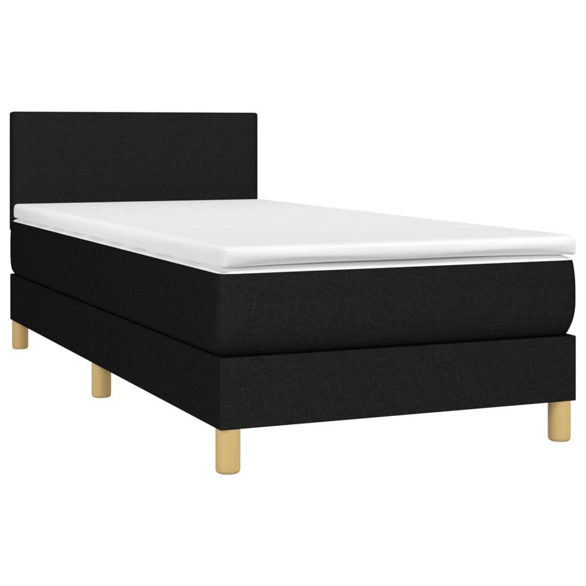 BOXSPRINGBETT Mit Matratze Schwarz 90/200 Cm Stoff - Schwarz, Textil (90/200cm) - vidaXL