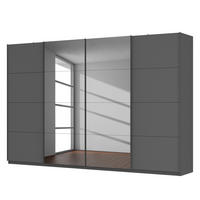 SCHWEBETÜRENSCHRANK - Graphitfarben, Glas/Holzwerkstoff (360/236/68cm) - home24