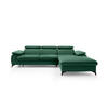 ECKSOFA FIORE Grün Velours-Stoff mit Schlaffunktion - Grün, Holz (280/193cm) - MASSENO