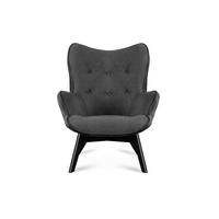 SESSEL GLORI mit Armlehnen, Dunkelgrau - Dunkelgrau/Schwarz, Holz/Textil (78/94/88cm) - KONSIMO®