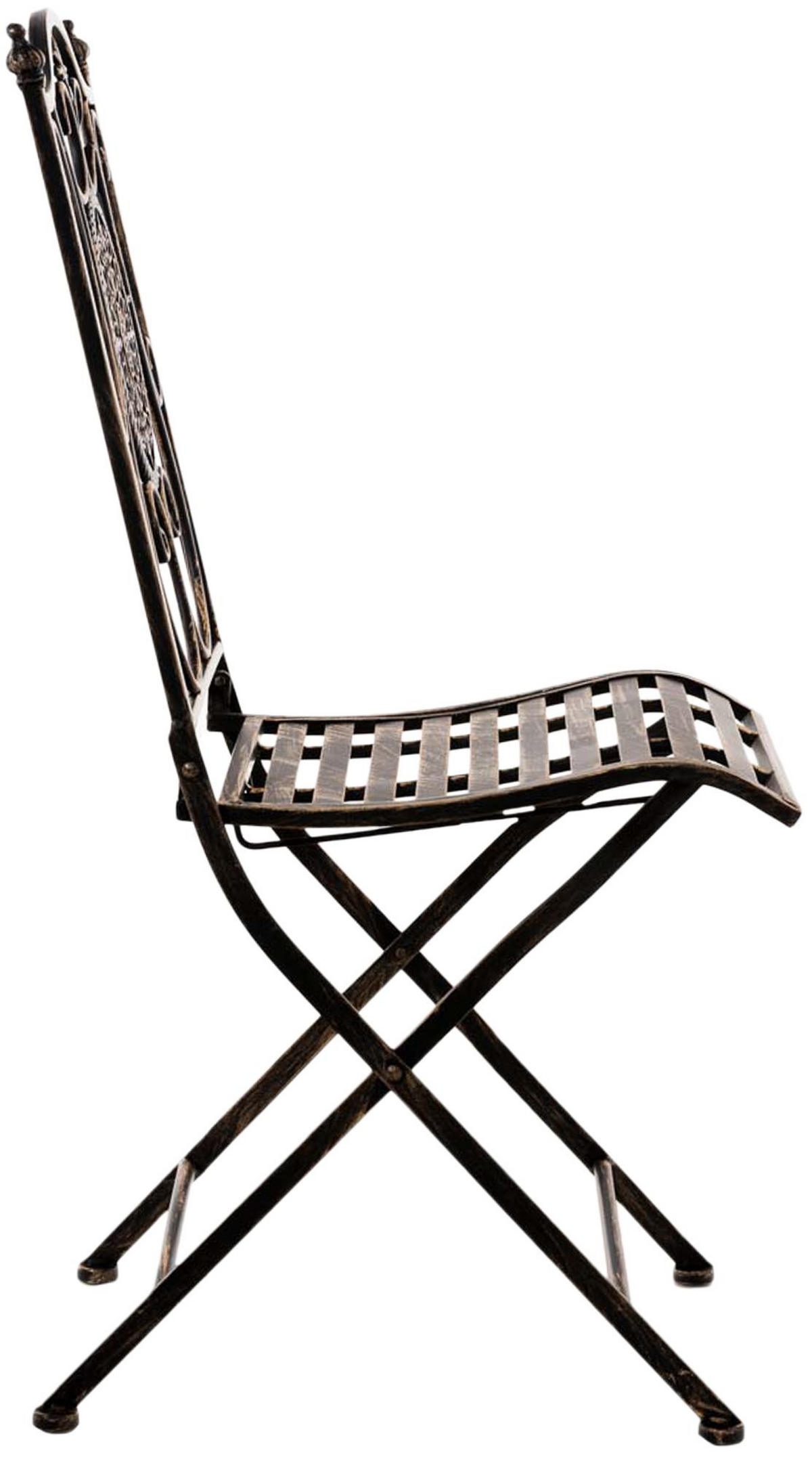 GARTENKLAPPSTUHL Metall Bronze - Bronzefarben, Metall (42/91/49cm) - CLP