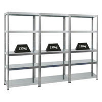 SCHWERLASTREGAL Steel Eagle 3er-Set mit 3x 180x80x40 cm Fachlast 130 kg Verzinkt - Silberfarben, Metall (240/180/40cm) - PROREGAL