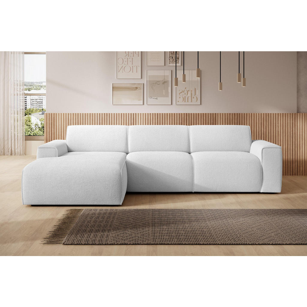 Thumbnail - AX Living Ecksofa, Champagner, Textil, Uni, 5-Sitzer, Füllung: Polyurethan (Pur), L-Form,Rechteckig, rund, 310x165 cm, W...