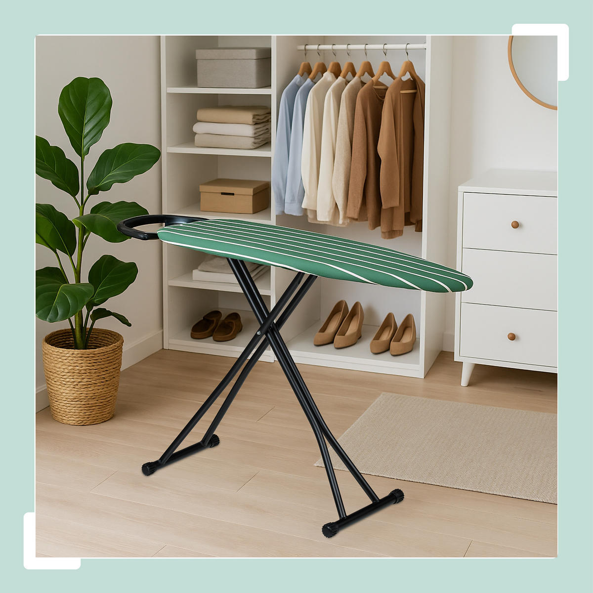 ŽEHLIACA doska - viacfarebná, kov/textil (145/40cm) - Relaxdays