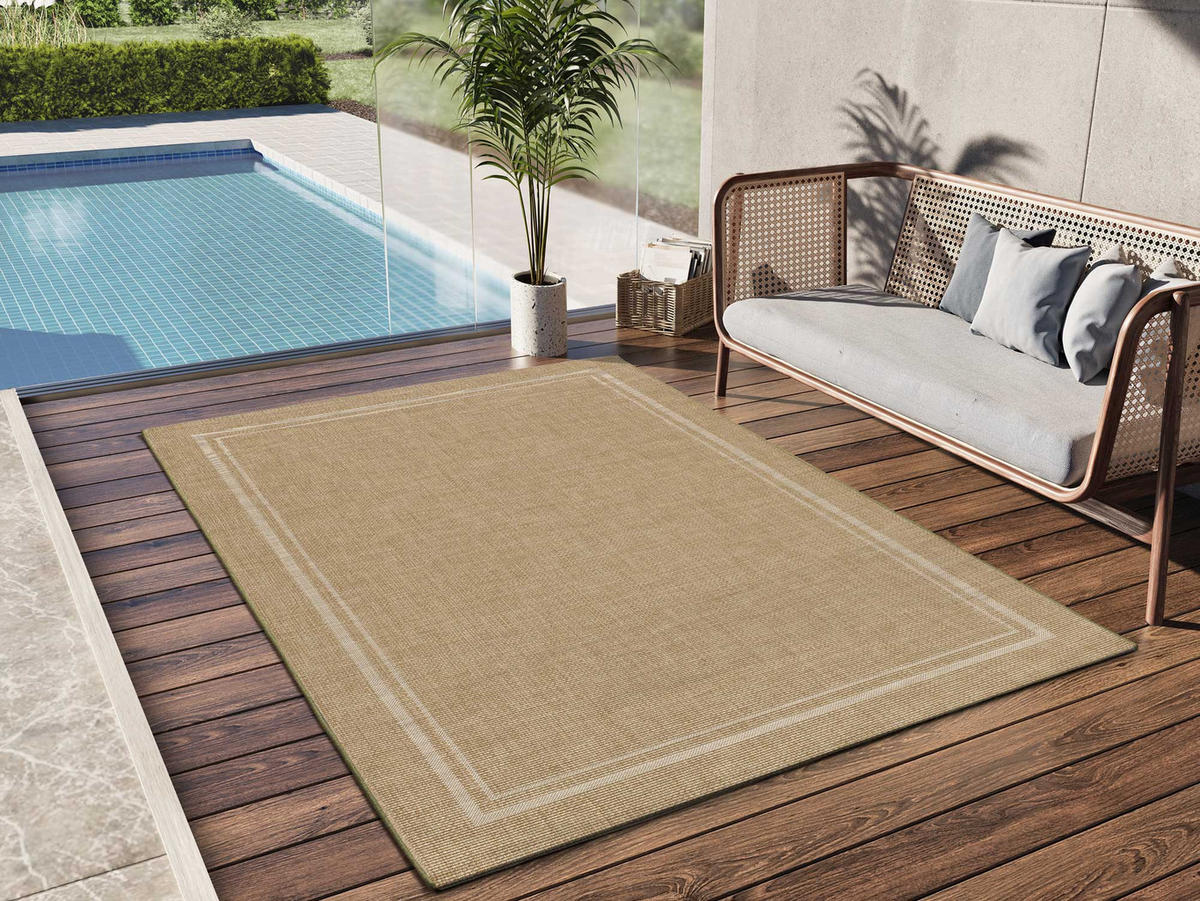 OUTDOORTEPPICH Beige Mit Juteeffekt Guinea 120/170 cm - Beige, Naturmaterialien/Textil (120/170cm) - Atticgo