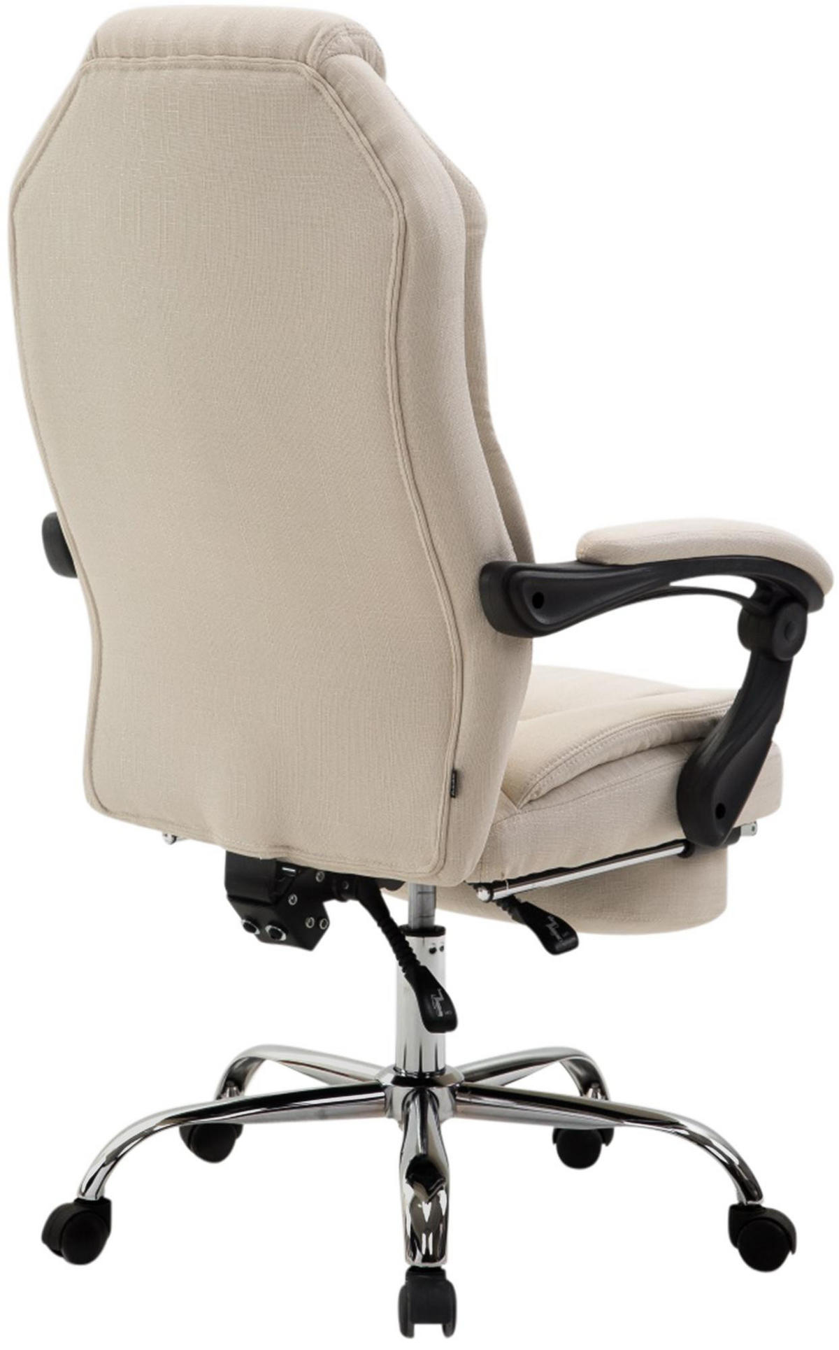 CHEFSESSEL Stoff Creme - Chromfarben/Creme, Textil/Metall (67/114/64cm) - CLP