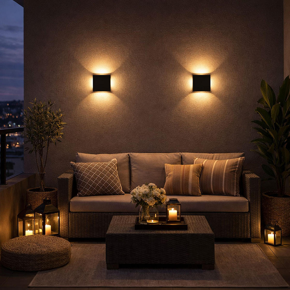 LED AUSSEN-WANDLEUCHTE Aludruckguss Schwarz - Schwarz, Metall (20.5/20.5/7.4cm)