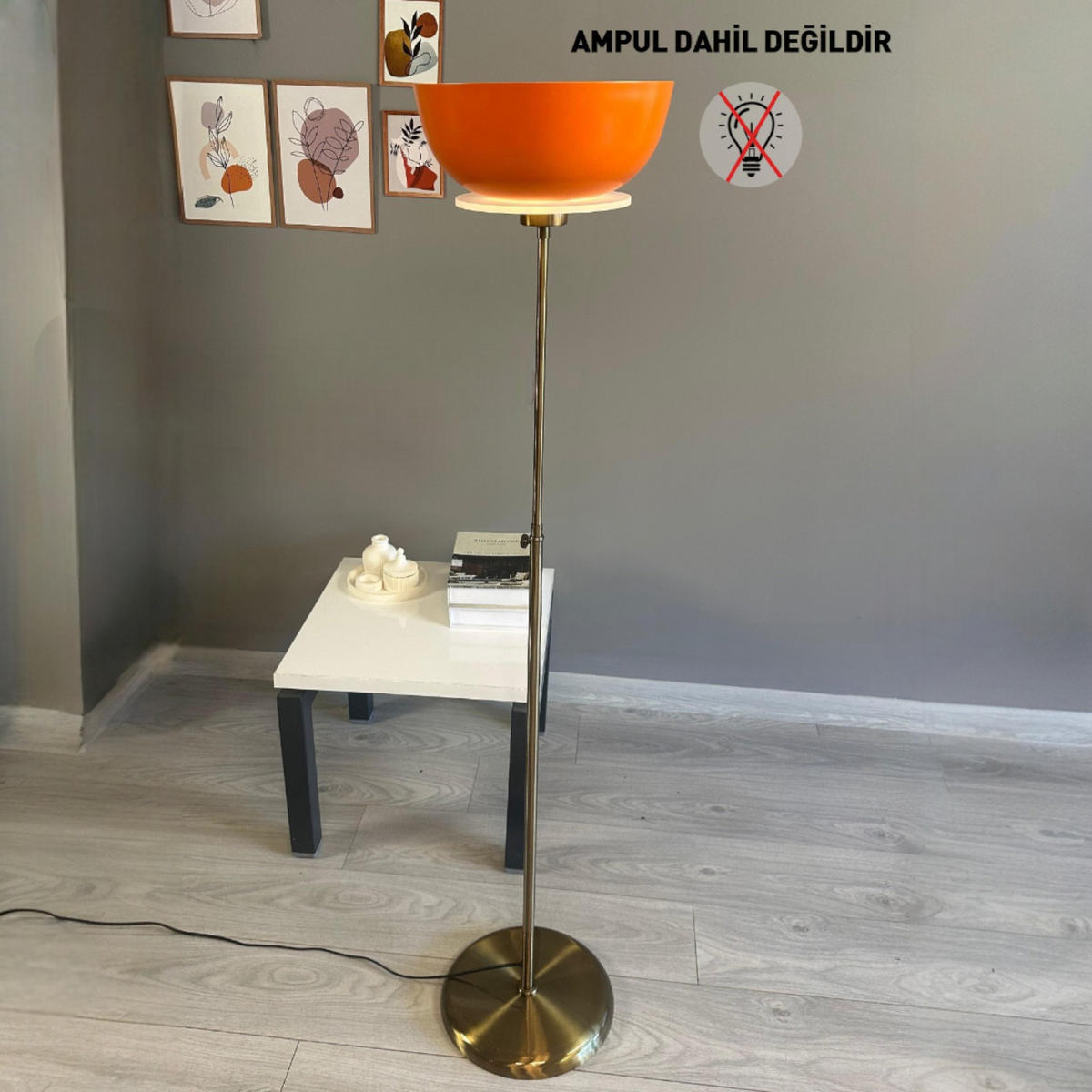STEHLAMPE Kelan 160 Cm - Orange, Metall (30/30/160cm) - Bamyum