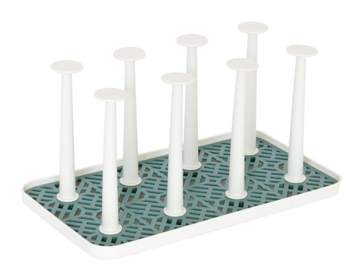 ENTWÄSSERUNGSGESTELL Abtropfgestell für Gläser / Flaschentrockner - Weiß - 8 Gläser - Weiß, Kunststoff (20/2/29cm) - Sareva