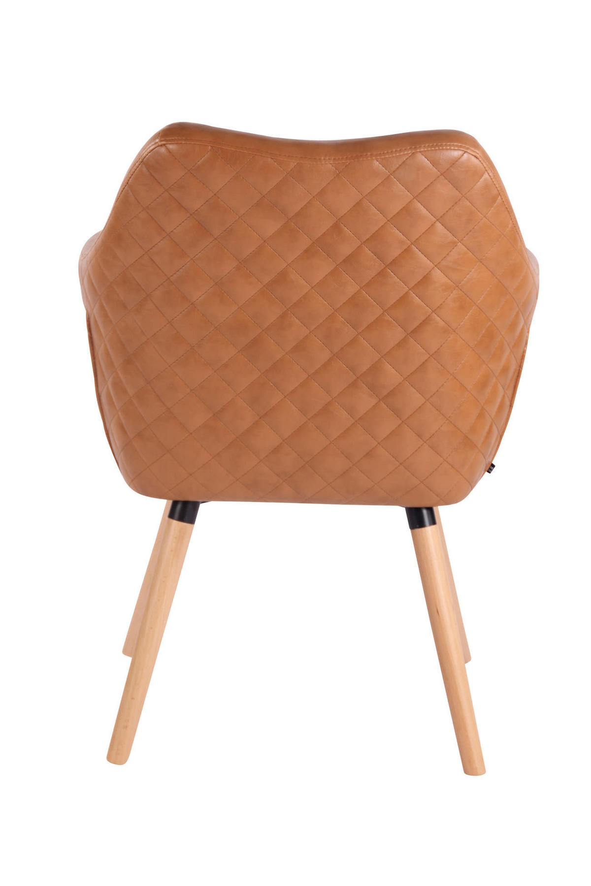 ARMLEHNENSTUHL Lederlook Hellbraun - Hellbraun/Eukalyptusholzfarben, Holz/Textil (63/84/61cm) - CLP