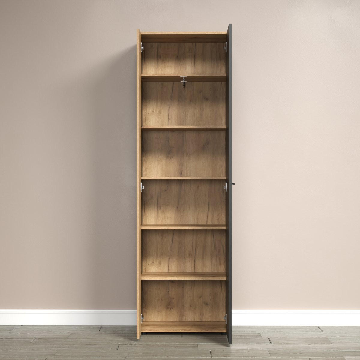 GARDEROBENSCHRANK Esteban Anthrazit - Anthrazit, Holzwerkstoff (60/195/36cm) - Trendteam
