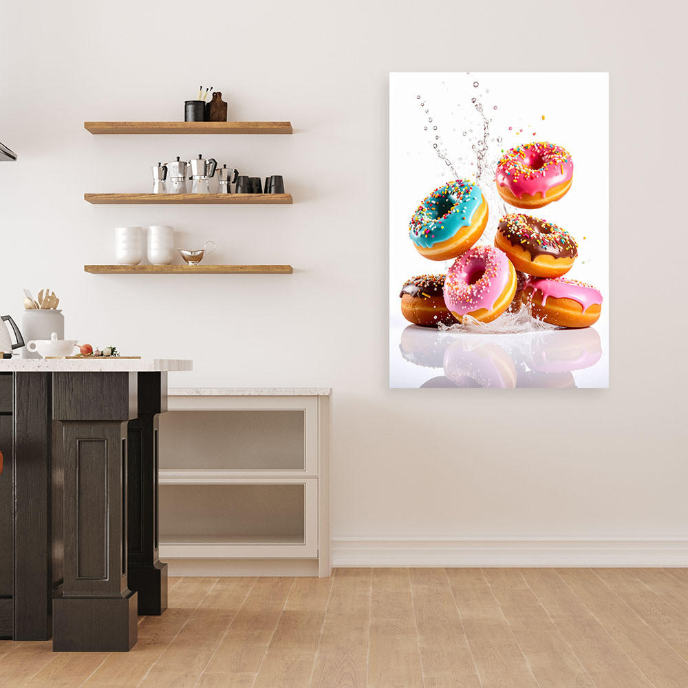 LEINWANDBILD Donuts Krapfen Süßigkeiten 40x60cm - Multicolor, Textil (40/60cm) - Feeby